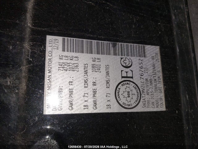 Nissan Rogue S/sl/sv 2020 5N1AT2MV2LC767652 Image 19