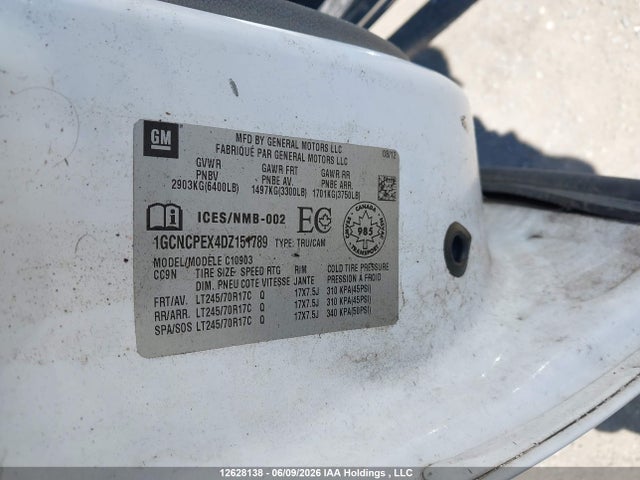 2013 Chevrolet Silverado 1500 Wt მანქანა იყიდება აუქციონზე, vin: 1GCNCPEX4DZ151789, აუქციონის ნომერი: 12628138