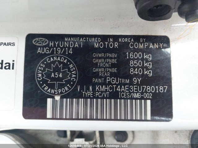 Hyundai ACCENT L 2014 KMHCT4AE3EU780187 Image 9