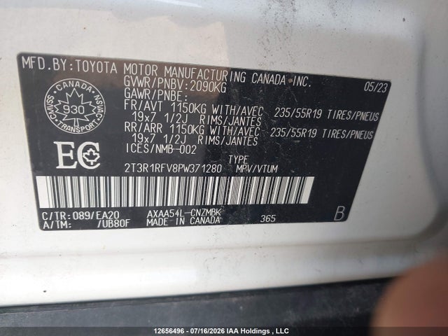 Продаж на аукціоні авто 2023 Toyota Rav4 Xle/xle Premium, vin: 2T3R1RFV8PW371280, номер лоту: 12656496