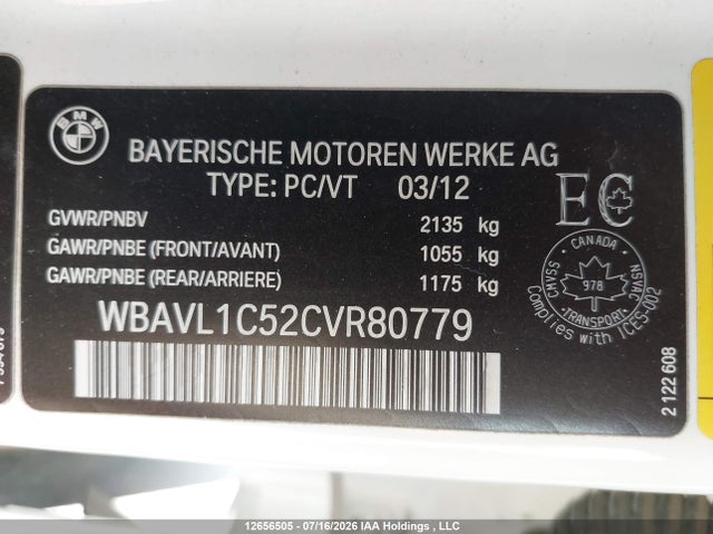 Aukcja sprzedaży 2012 Bmw X1 Xdrive28i, vin: WBAVL1C52CVR80779, numer aukcji: 12656505