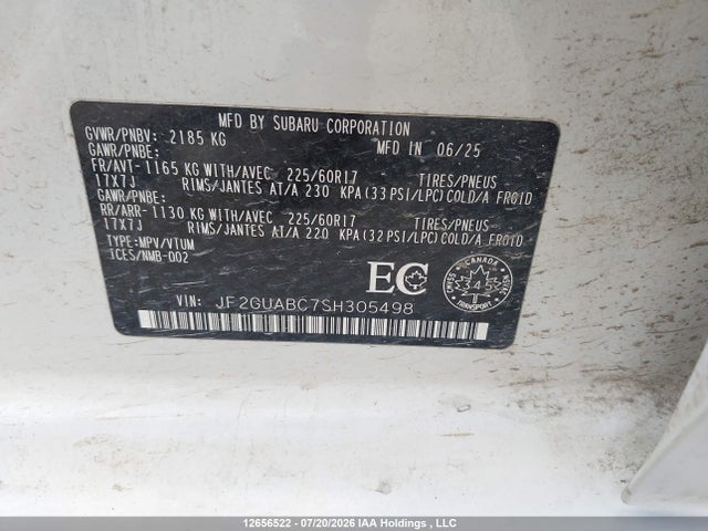Subaru Crosstrek 2025 JF2GUABC7SH305498 Image 19