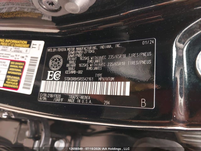 Toyota Highlander 2024 5TDKDRBH5RS542161 Image 9