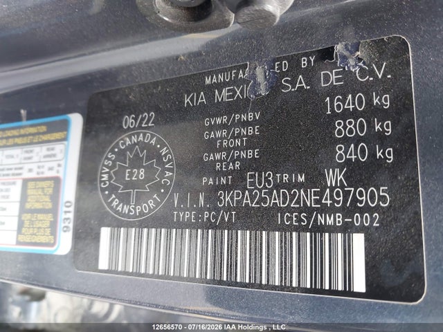 KIA RIO S 2022 3KPA25AD2NE497905 Image 18
