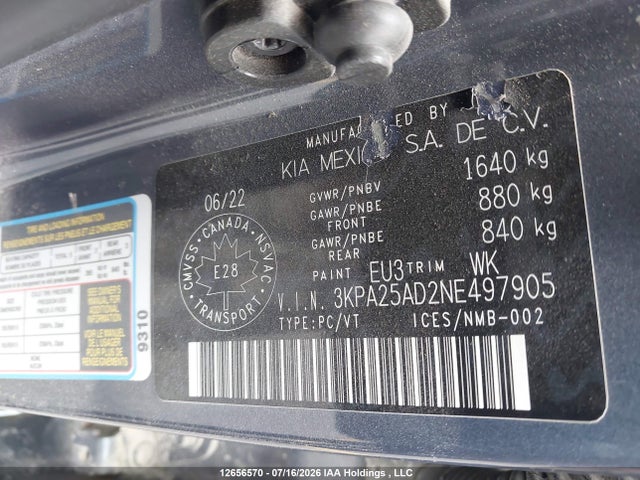 KIA RIO S 2022 3KPA25AD2NE497905 Image 9