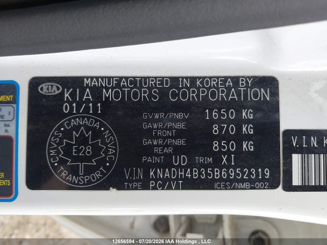 Продажа на аукционе авто 2011 Kia Rio Ex/ex-convenience, vin: KNADH4B35B6952319, номер лота: 12656594