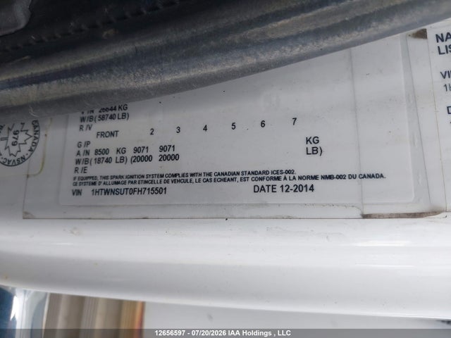 International 7000 7500 2015 1HTWNSUT0FH715501 Image 9