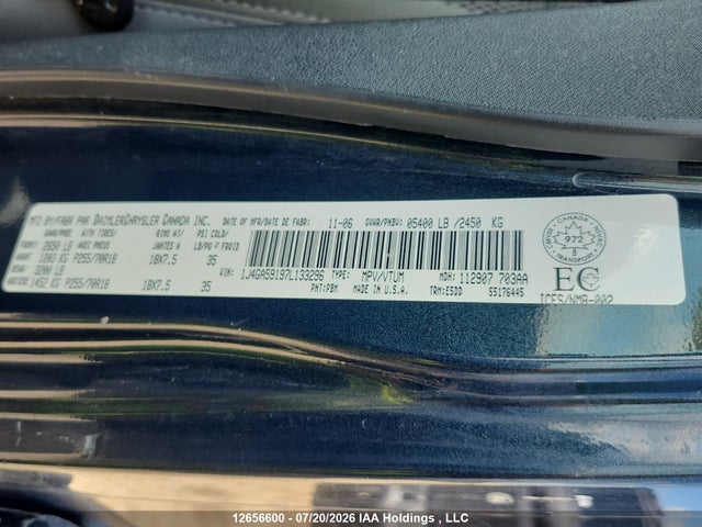 12656600 :رقم المزاد ، 1J4GA59197L133296 vin ، 2007 Jeep Wrangler مزاد بيع