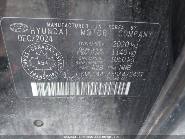 12656644 :رقم المزاد ، KMHL44JA5SA472431 vin ، 2025 Hyundai Sonata مزاد بيع
