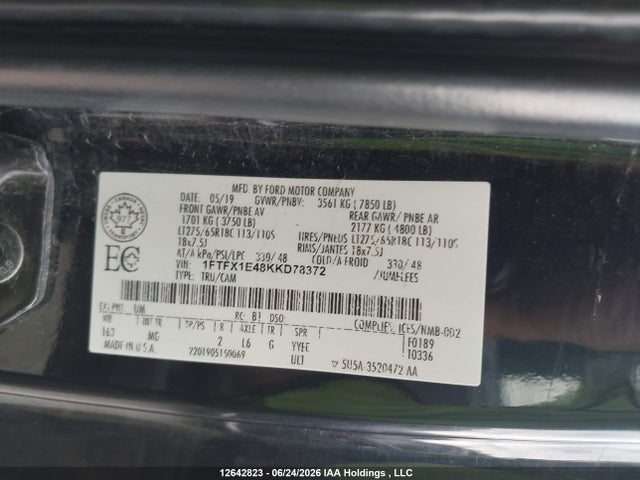 Ford F-150 Xlt 2019 1FTFX1E48KKD78372 Image 9