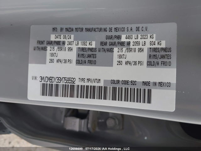 Aukcja sprzedaży 2025 Mazda Cx-30, vin: 3MVDMBDY3SM758592, numer aukcji: 12656699