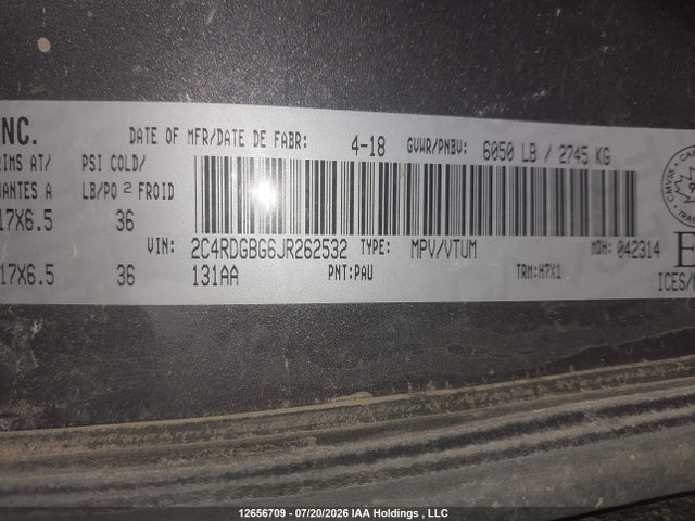 Dodge Grand Caravan Se 2018 2C4RDGBG6JR262532 Image 9