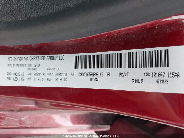 Aukcja sprzedaży 2015 Chrysler 200 S, vin: 1C3CCCDG5FN639195, numer aukcji: 12656714