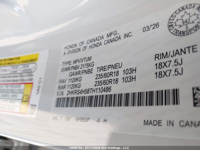 Honda CR-V 2026 2HKRS4H58TH110486 Image 9