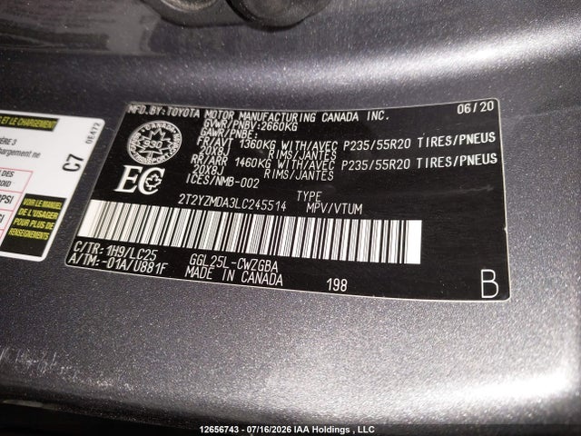 Lexus RX 350 2020 2T2YZMDA3LC245514 Image 19