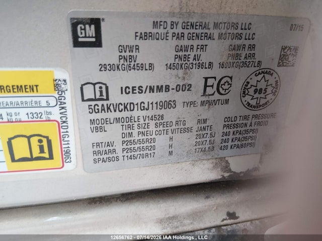 Buick Enclave Premium 2016 5GAKVCKD1GJ119063 Image 9