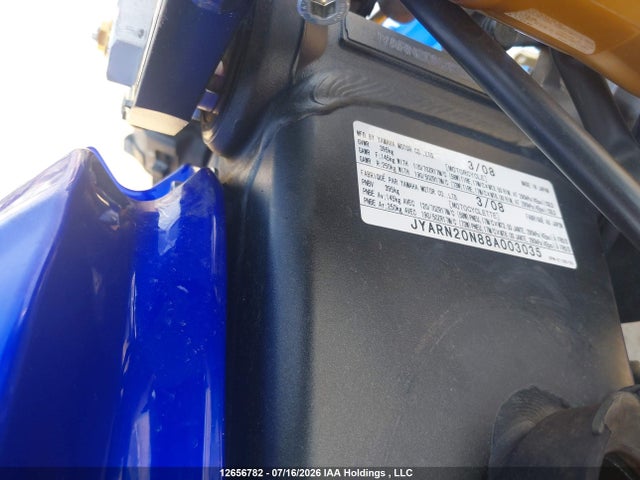 12656782 :رقم المزاد ، JYARN20N88A003035 vin ، 2008 Yamaha Yzfr1 مزاد بيع