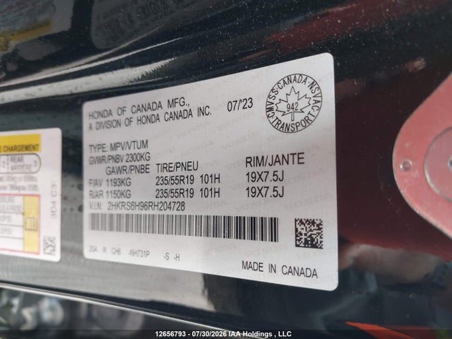 Продаж на аукціоні авто 2024 Honda Cr-v Sport Touring, vin: 2HKRS6H96RH204728, номер лоту: 12656793