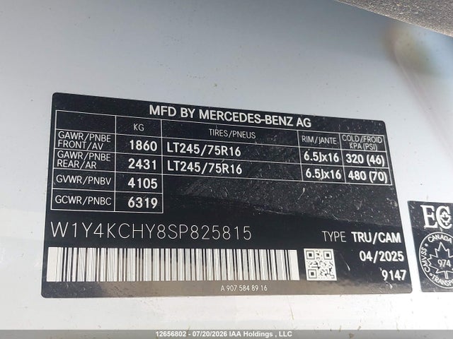W1Y4KCHY8SP825815 Mercedes-Benz Sprinter 2500 High Roof 4-cyl Diesel