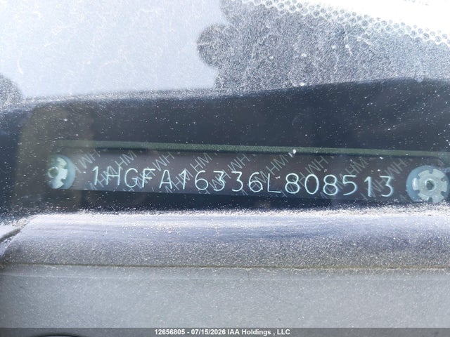 2006 Honda Civic Dx-g მანქანა იყიდება აუქციონზე, vin: 1HGFA16336L808513, აუქციონის ნომერი: 12656805