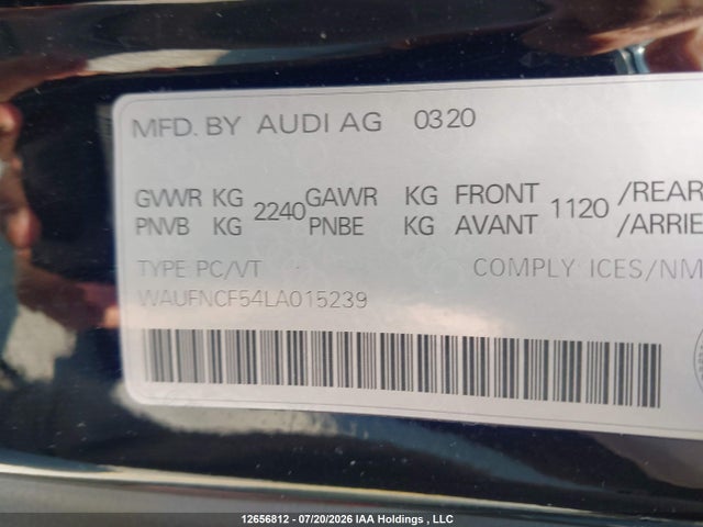 Продажа на аукционе авто 2020 Audi A5 2.0t Progressiv, vin: WAUFNCF54LA015239, номер лота: 12656812