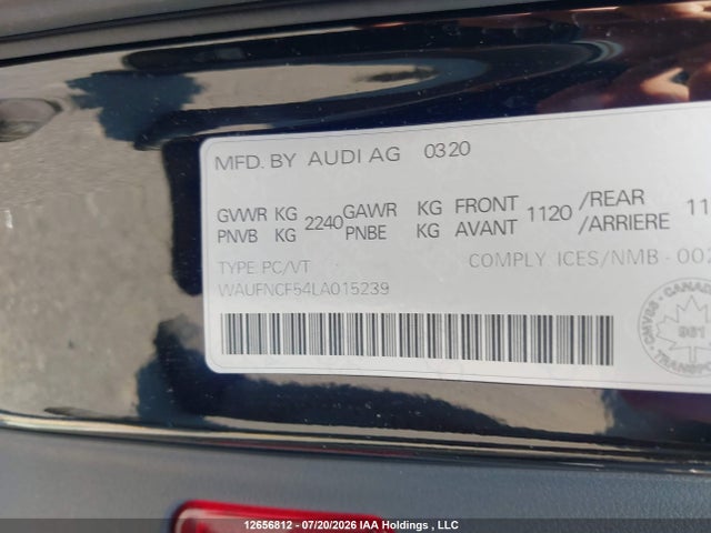 Продажа на аукционе авто 2020 Audi A5 2.0t Progressiv, vin: WAUFNCF54LA015239, номер лота: 12656812