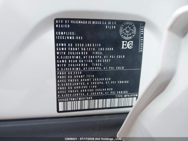 Продажа на аукционе авто 2026 Volkswagen Tiguan Comfortline R-line Black Edition 4motion, vin: 3VVGR7RM3TM067665, номер лота: 12656821