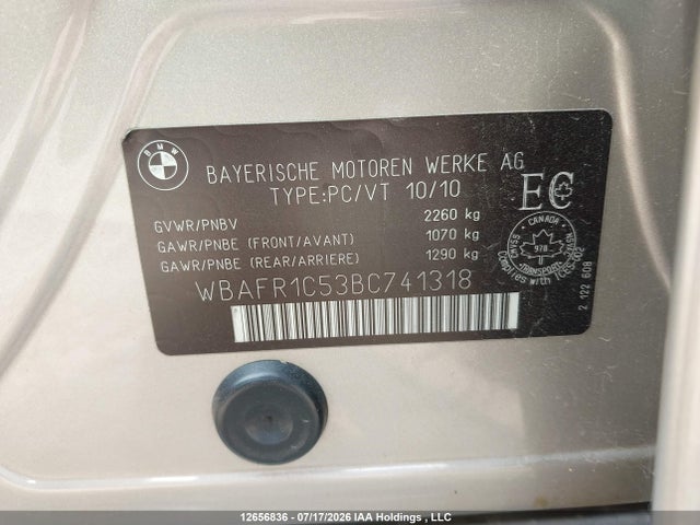 Aukcja sprzedaży 2011 Bmw 528i, vin: WBAFR1C53BC741318, numer aukcji: 12656836
