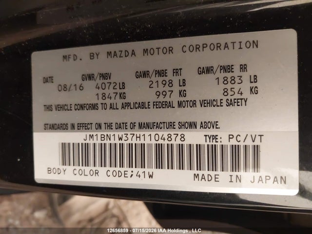 Mazda 3 Grand Touring 2017 JM1BN1W37H1104878 Image 9