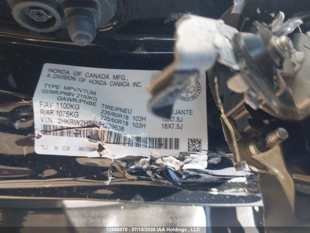2HKRW2H88MH239638 Honda CR-V EXL