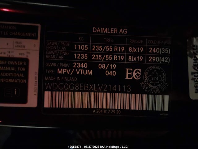 WDC0G8EBXLV214113 Mercedes-Benz Glc 300 4matic