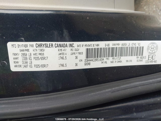 12656875 :رقم المزاد ، 2D8HN44E39R510204 vin ، 2009 Dodge Grand Caravan Se مزاد بيع