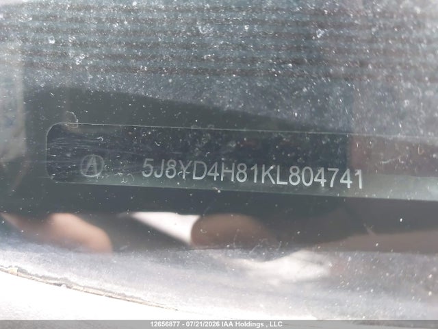 12656877 :رقم المزاد ، 5J8YD4H81KL804741 vin ، 2019 Acura Mdx Elite مزاد بيع