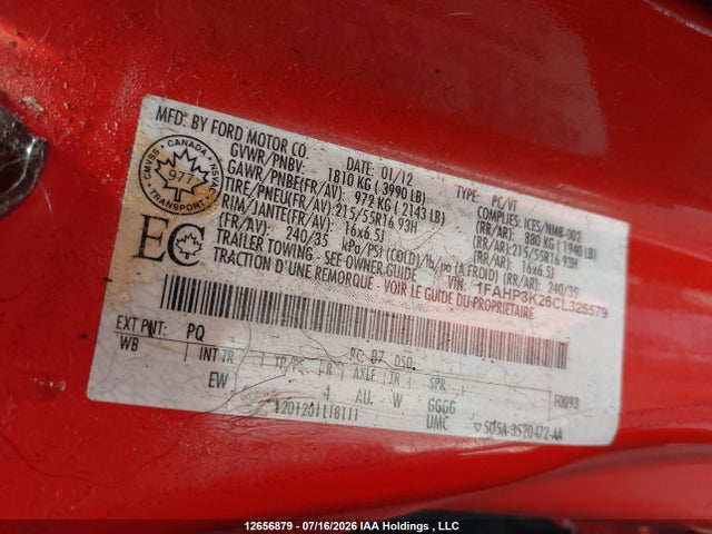 Продаж на аукціоні авто 2012 Ford Focus Se, vin: 1FAHP3K26CL325579, номер лоту: 12656879