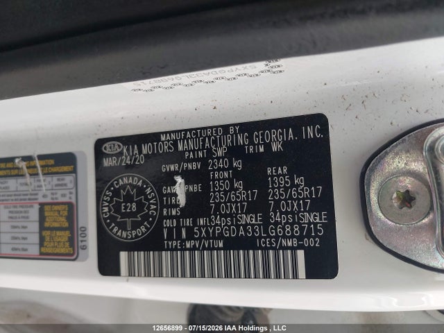 KIA Sorento 2020 5XYPGDA33LG688715 Image 9