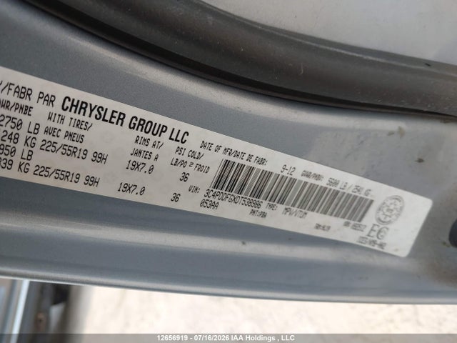 12656919 :رقم المزاد ، 3C4PDDFGXDT538986 vin ، 2013 Dodge Journey R/t مزاد بيع