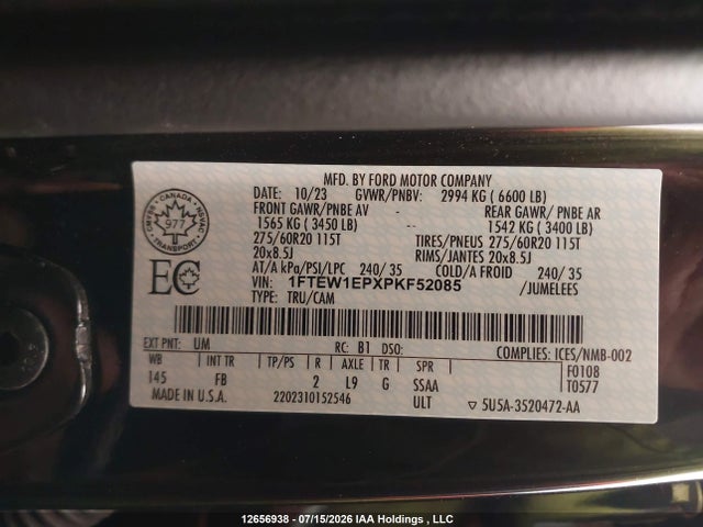 Ford F-150 Lariat/xl/xlt 2023 1FTEW1EPXPKF52085 Image 9
