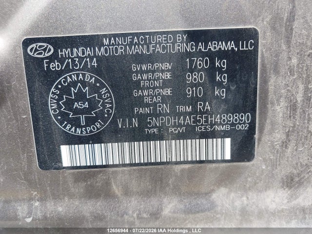 Продаж на аукціоні авто 2014 Hyundai Elantra Gl, vin: 5NPDH4AE5EH489890, номер лоту: 12656944
