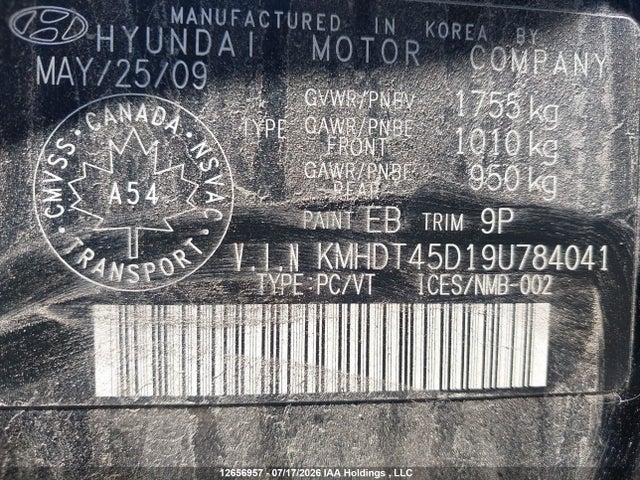 Продаж на аукціоні авто 2009 Hyundai Elantra, vin: KMHDT45D19U784041, номер лоту: 12656957