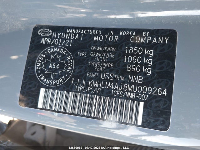 Aukcja sprzedaży 2021 Hyundai Elantra Hybrid Preferred, vin: KMHLM4AJ8MU009264, numer aukcji: 12656969