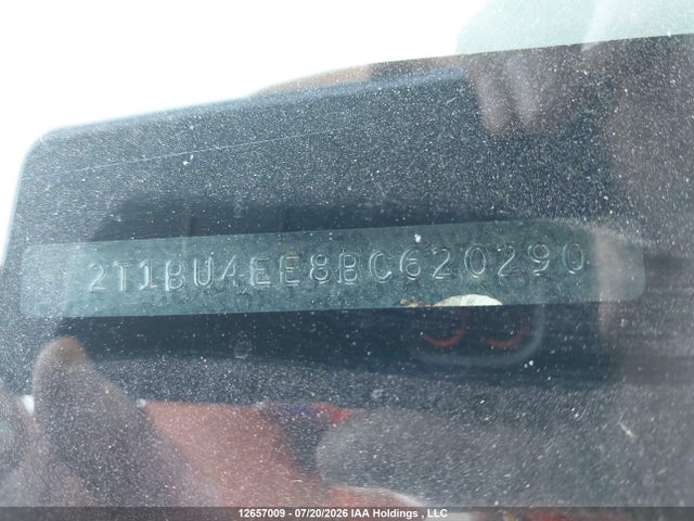 12657009 :رقم المزاد ، 2T1BU4EE8BC620290 vin ، 2011 Toyota Corolla Ce مزاد بيع