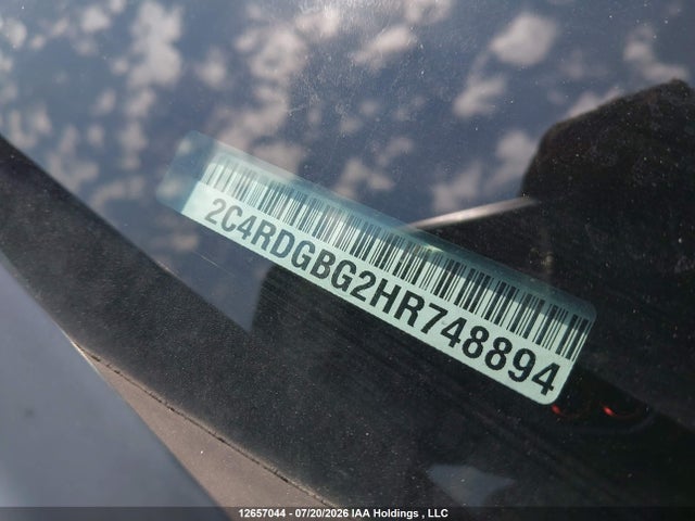 12657044 :رقم المزاد ، 2C4RDGBG2HR748894 vin ، 2017 Dodge Grand Caravan Se مزاد بيع