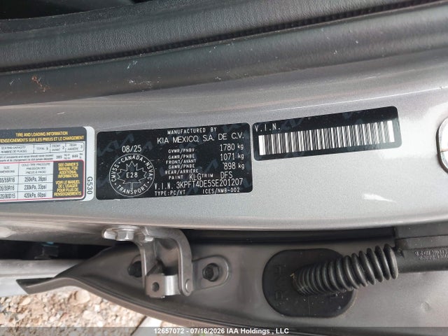 Продажа на аукционе авто 2025 Kia K4 Lx/lxs, vin: 3KPFT4DE5SE201207, номер лота: 12657072