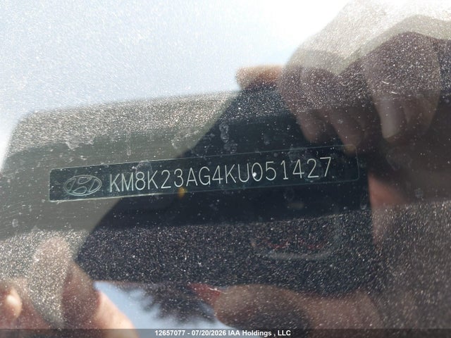 12657077 :رقم المزاد ، KM8K23AG4KU051427 vin ، 2019 Hyundai Kona Sel مزاد بيع