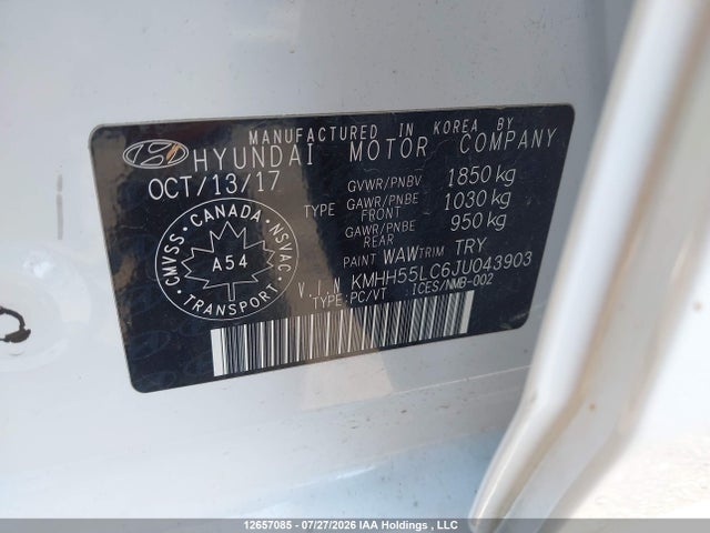 Продаж на аукціоні авто 2018 Hyundai Elantra Gt Sport, vin: KMHH55LC6JU043903, номер лоту: 12657085