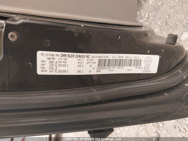 12657105 :رقم المزاد ، 2C4RDGBG3CR103745 vin ، 2012 Dodge Grand Caravan Se مزاد بيع