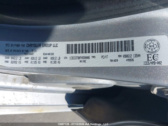 Продажа на аукционе авто 2015 Chrysler 200 Lx, vin: 1C3CCCFB0FN550006, номер лота: 12657135