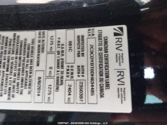 Aukcja sprzedaży 2013 Dodge Challenger R/t Plus, vin: 2C3CDYBT0DH634485, numer aukcji: 12597547