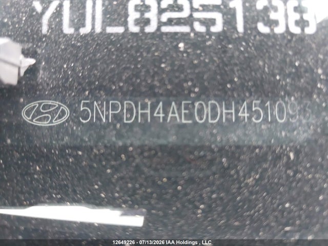 12649226 :رقم المزاد ، 5NPDH4AE0DH451093 vin ، 2013 Hyundai Elantra Gl مزاد بيع