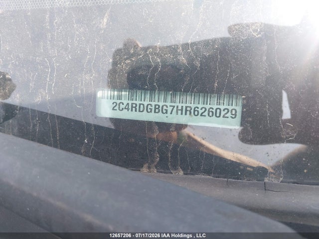 12657206 :رقم المزاد ، 2C4RDGBG7HR626029 vin ، 2017 Dodge Grand Caravan Cvp/sxt مزاد بيع